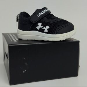 Under Armour Assert 10 Baby Boys Infant Sneakers Black/White New in Box